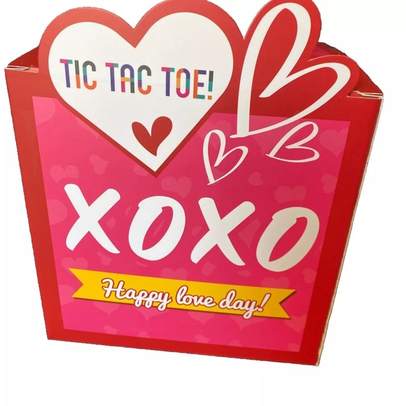 Kids Valentines Day Tic Tac Toe Mailbox And Cards 24 Pack With Stickers - Picture 2 of 8